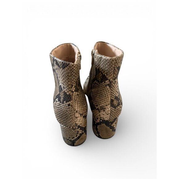 THE DROP Tan Snake Print Ankle Boots Size 11 - Picture 4 of 9